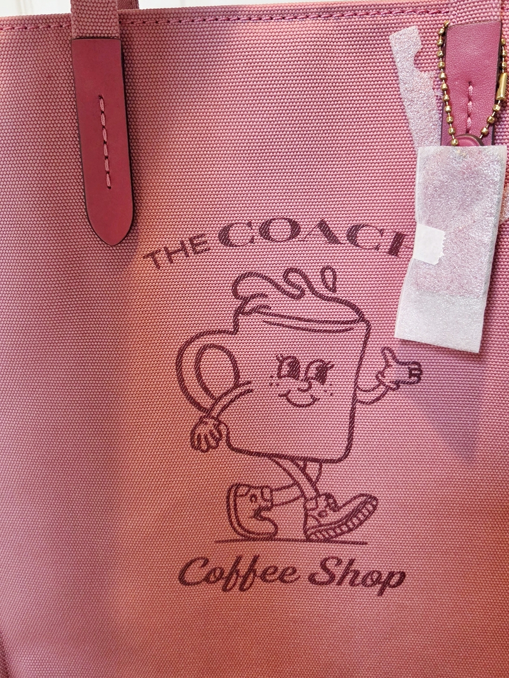 Coach Coffee Shop Lil Miss Jo Canvas Tote Bag (pink) - Picture 3 of 4